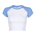 Damen Kurzarm Crop-Top mit farblich abgesetzten Raglanärmeln R&B