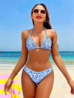 Damen Triangle-Bikini mit boho-inspiriertem floralen Muster