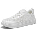Damen nan eleganter Plateausneaker mit feinem Spitzenbesatz, gepolstertem Fersenkragen und stoßdämpfender EVA-Sohle R&B