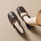 Damen Ballerinas mit dekorativem Riemchen und bequemer Blockabsatz