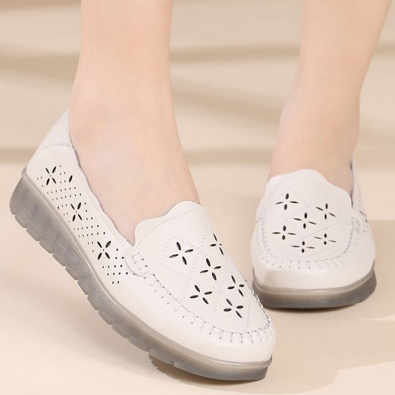 Damen Atmungsaktive Mokassins mit perforiertem Design und rutschfester Sohle