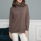 Damen legerer Rollkragenpullover mit praktischem Schnitt R&B