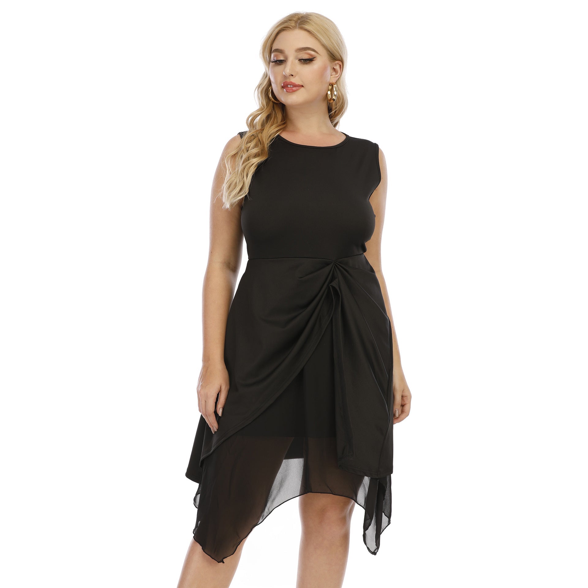 Damen elegantes asymmetrisches Kleid mit Knoten-Details R&B
