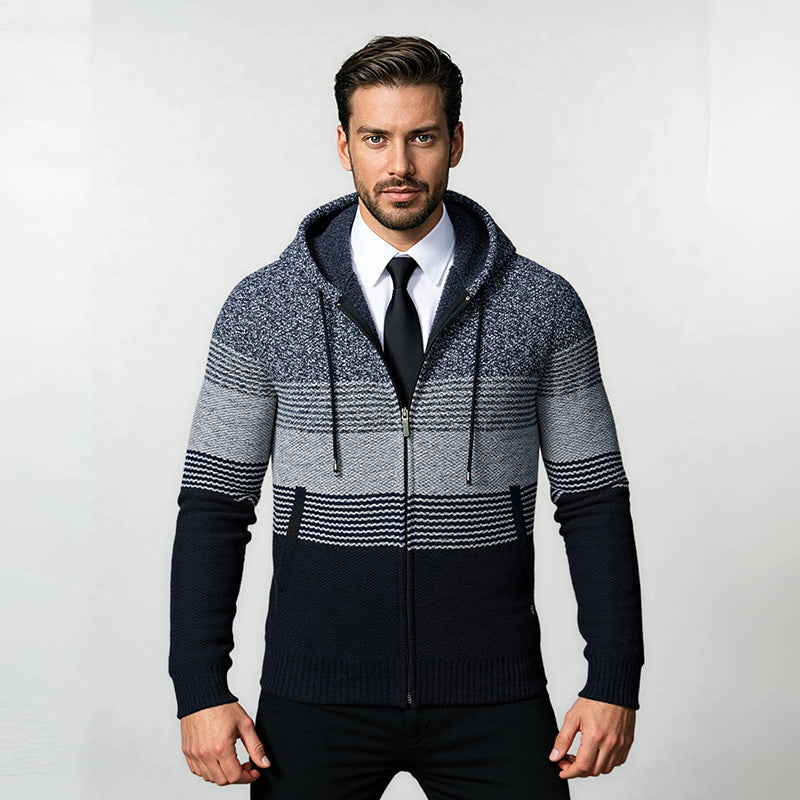 Herren modische Hoodie-Jacke mit strukturiertem Design und praktischen Taschen