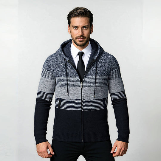 Herren modische Hoodie-Jacke mit strukturiertem Design und praktischen Taschen R&B