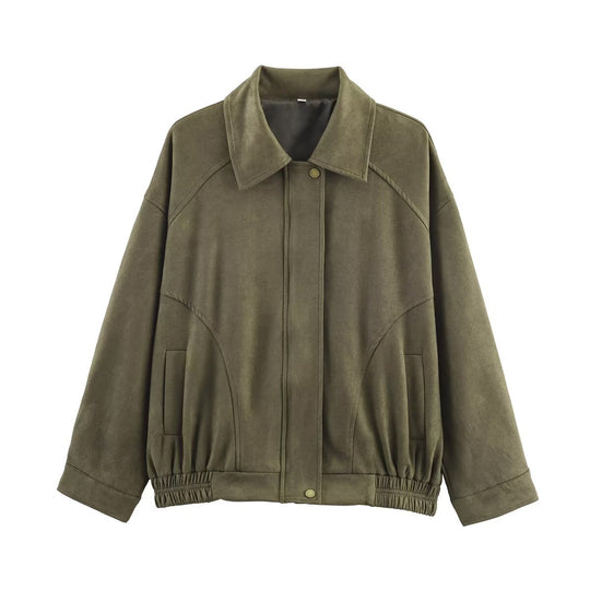 Damen modische Wildlederjacke mit eleganter Silhouette R&B