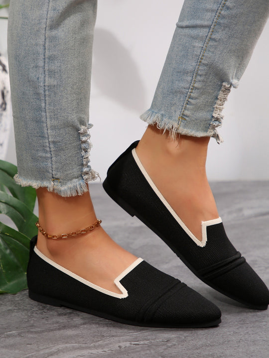 Damen modische Slipper mit atmungsaktivem Strickdesign R&B