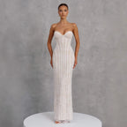 Damen Hochzeitskleid mit elegantem trägerlosen Design und luxuriösem Tüllabschluss R&B