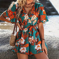 Damen Jumpsuit mit floralem Design und weiten Ärmeln R&B