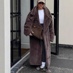Damen Oversized Kunstfellmantel R&B