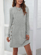 Damen Freizeitkleid mit eleganten Knopfdetails und lässigem Schnitt R&B