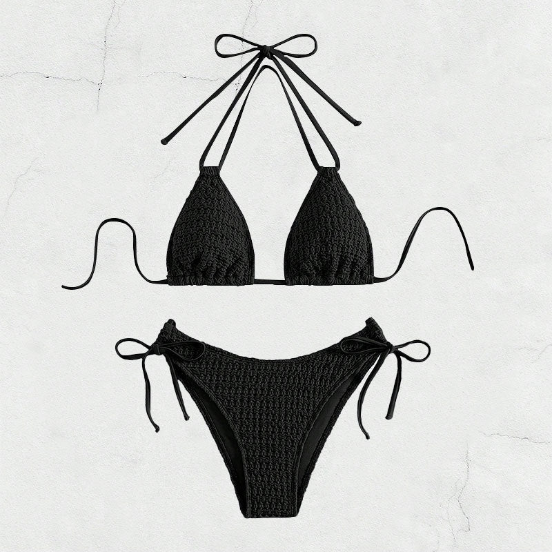 Damen Crochet-Bikini-Set mit verspielten Schleifendetails R&B