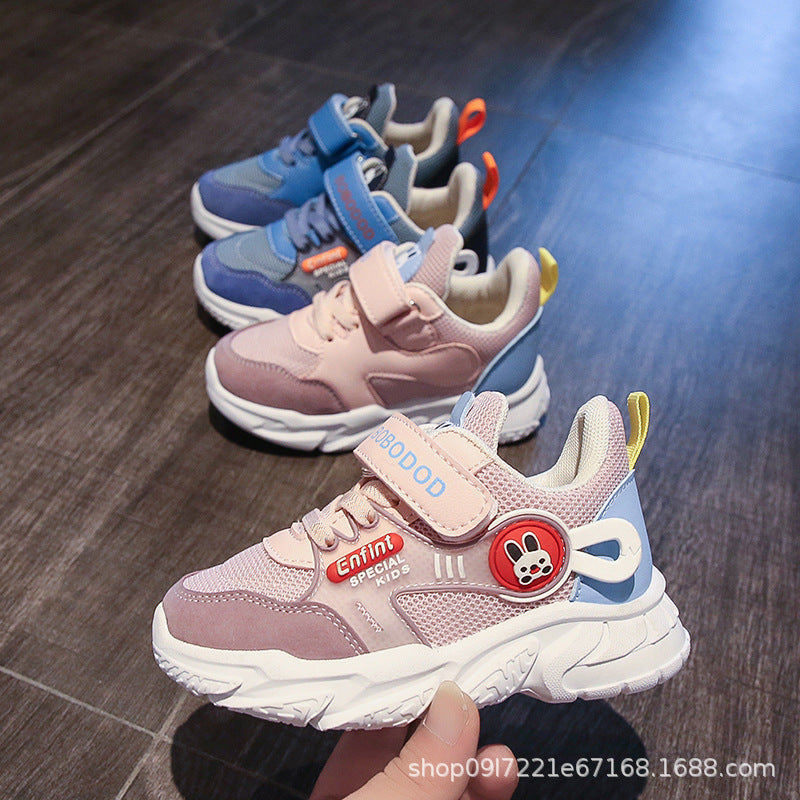 Damen Sportliche Kinder-Sneaker mit verstellbarem Klettverschluss und niedlichem Tiermotiv R&B