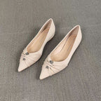 Damen elegante spitze Ballerinas mit kunstvollem Schleifenakzent R&B
