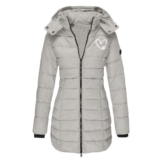 Damen gesteppte Winterjacke mit abnehmbarer Kapuze R&B