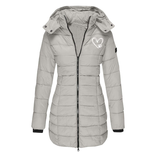 Damen gesteppte Winterjacke mit abnehmbarer Kapuze R&B