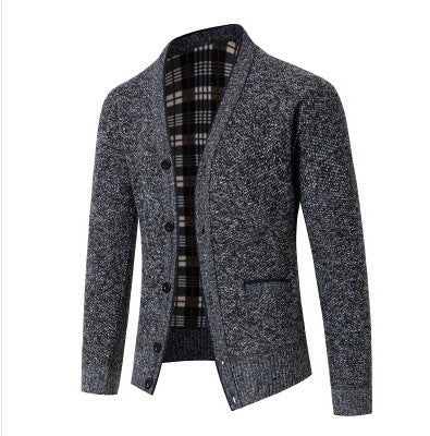Herren Strickjacke kariert elegant