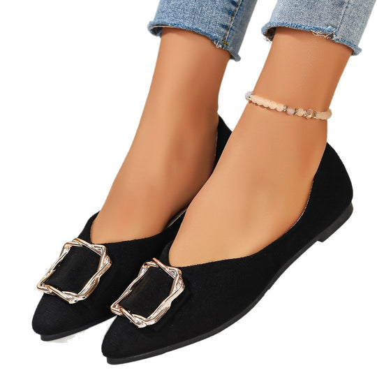 Damen elegante Ballerinas mit Dekorativem Schmuckdetail R&B