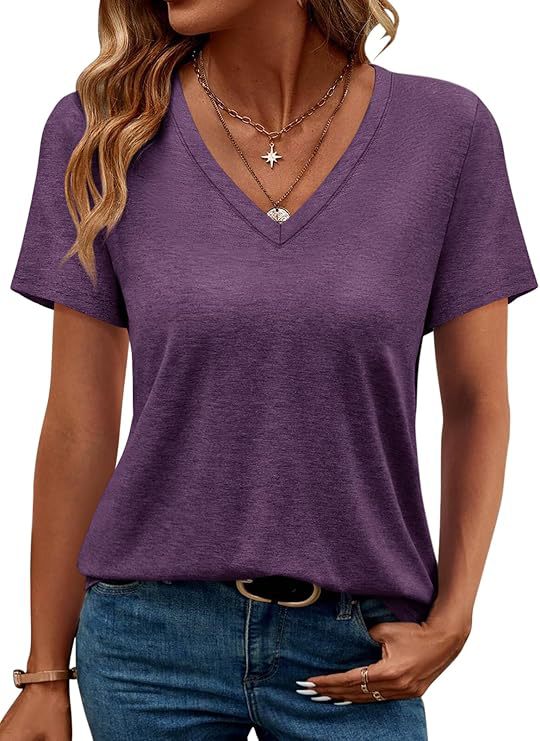 Damen V-Ausschnitt T-Shirt Aus Weichem Single Jersey Heidi-Mode