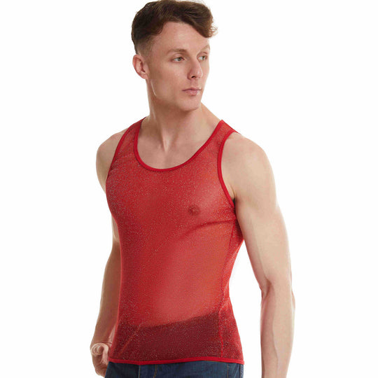Herren Sportliches Netz-Tanktop R&B