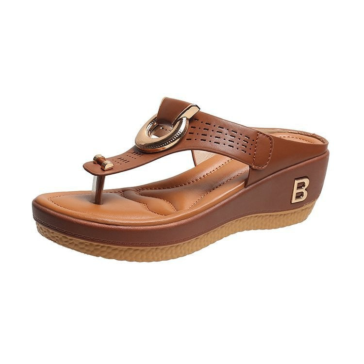 Damen Wedge-Sandalen mit elegantem Zehensteg und komfortabler Fußbettgestaltung R&B