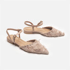 Damen Elegante Sling-Ballerinas mit feiner Fransenverzierung R&B