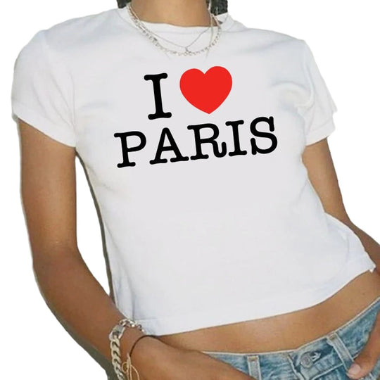 Damen Crop-T-Shirt mit künstlerischem Statementdruck R&B