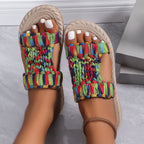 Damen bunte und leichtgewichtige Freizeit-Sandalen mit geflochtenem Obermaterial R&B