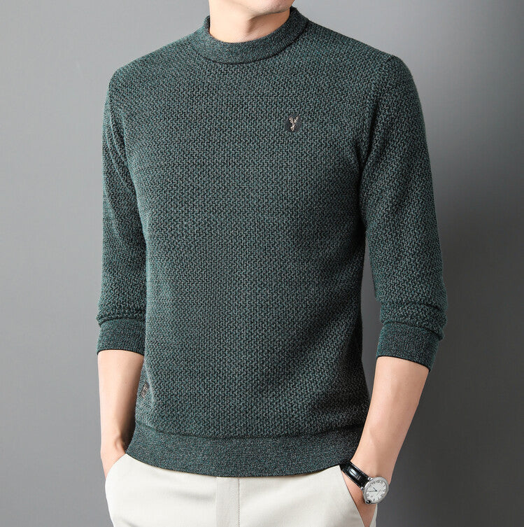 Herren Strukturierter Pullover mit Rundhalsausschnitt und hochwertiger Stricktextur R&B