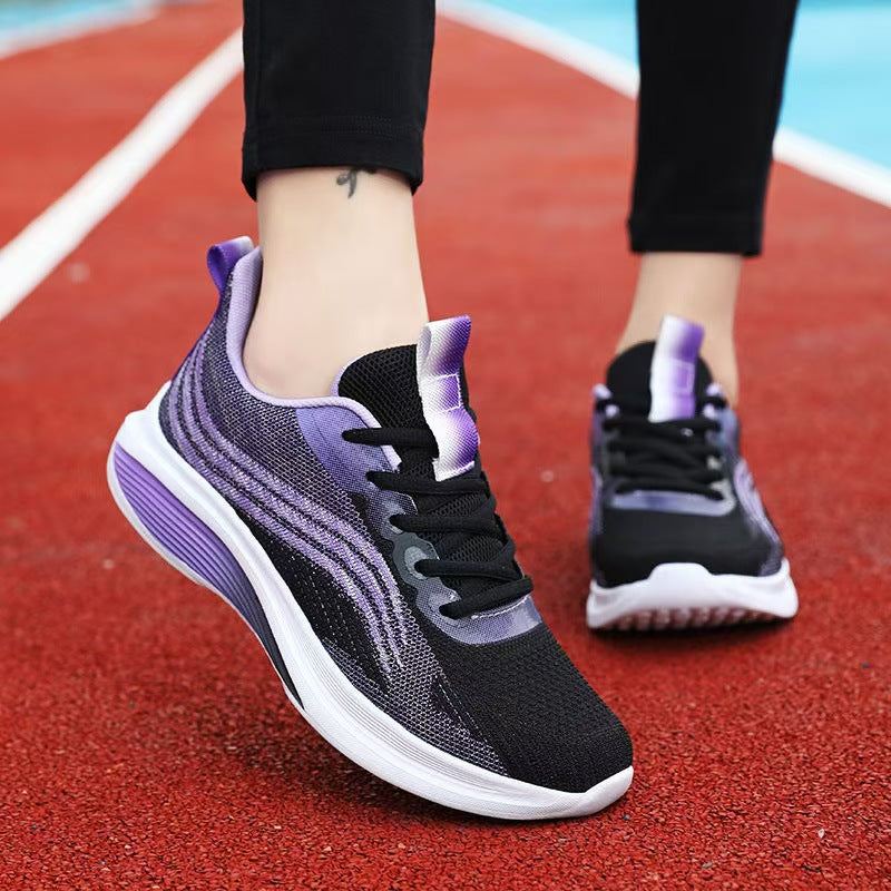 Damen Leichte Fitness-Sneaker mit atmungsaktiver Strick-Oberfläche und stoßdämpfender Sohle R&B