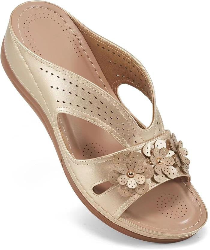 Damen Bequeme Sandalen mit floralem Design und atmungsaktiver Oberflächenstruktur R&B
