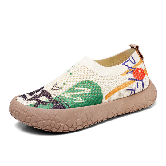 Damen Komfortable Slip-On Freizeitschuhe mit floralem Muster R&B