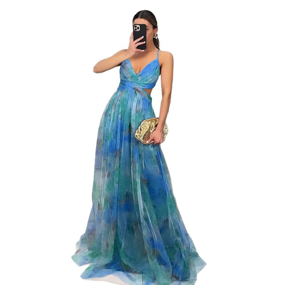 Damen Elegantes Maxikleid mit raffinierten Cut-Out-Details und fließendem Design R&B