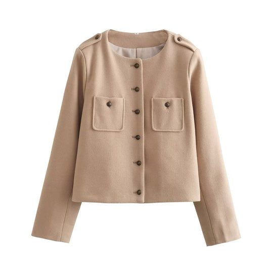 Damen Kurzjacke mit praktischen Taschen und eleganten Knopfdetails R&B