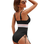 Damen Einteiler Badeanzug mit modischem Schlüsselloch-Design R&B