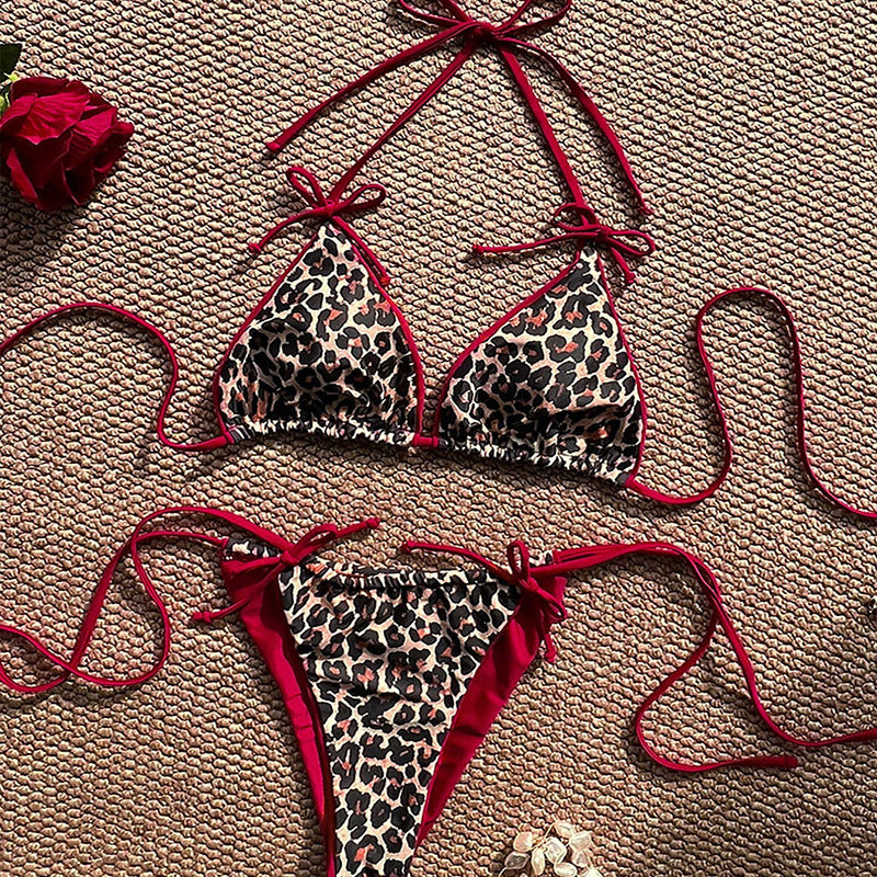Damen Triangel-Bikini mit verspieltem Safari-Design R&B