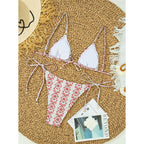 Damen Triangel-Bikini mit Goldring-Details und seitlichen BindR&Bändern R&B