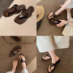 Damen modische Zehentrennersandalen mit eleganter Metallakzent