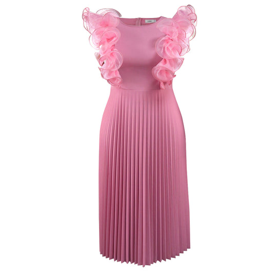 Damen Plissee Kleid mit voluminösen Rüschendetails R&B