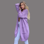 Damen Grobstrick-Cardigan mit großzügigen Taschen und offenem Schnitt R&B
