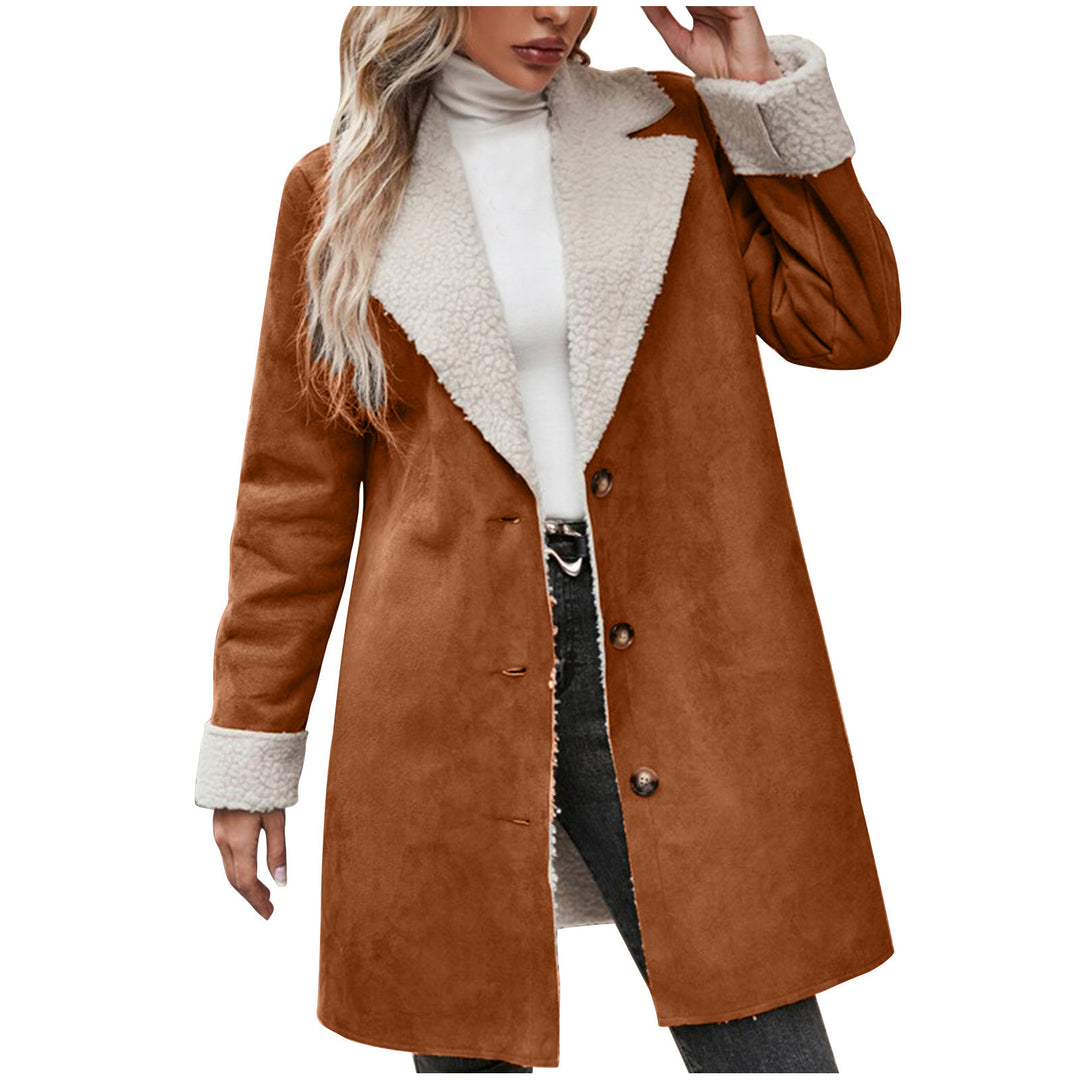 Damen kuscheliger Oversized-Mantel mit schickem Kragen R&B