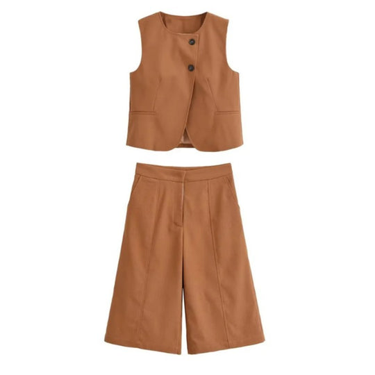 Damen weite Chino-Shorts mit eleganter Faltenlegung und praktischen Seitentaschen R&B