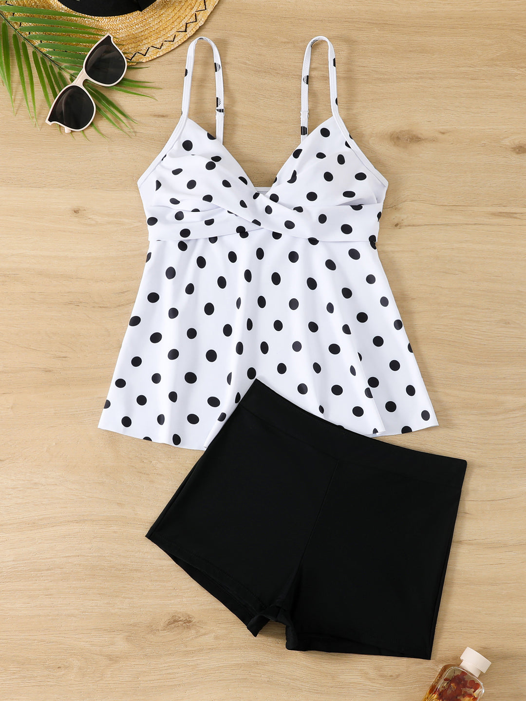 Damen Tankini-Set mit Polka-Dot-Muster und komfortablen Shorts R&B