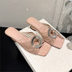 Damen elegante Riemchen-Sandalen mit Schmuckdetail R&B