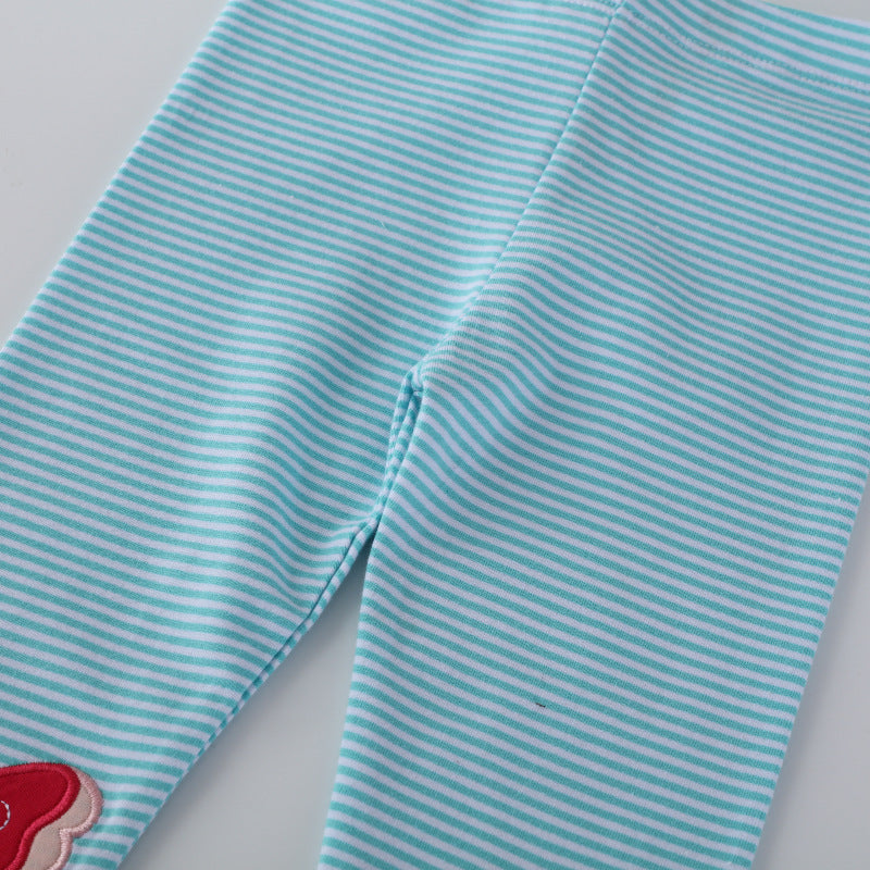 Mädchen Leggings mit buntem Schmetterlings- und Blumenapplikationen R&B