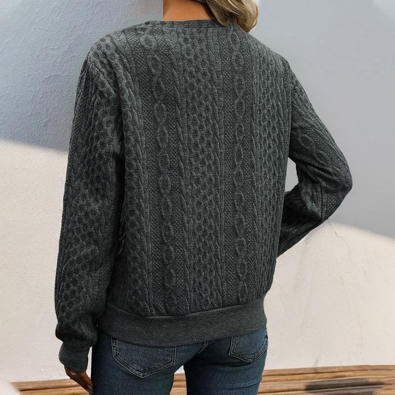 Damen Strickpullover mit dekorativen Knöpfen R&B