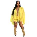 Damen elegante Chiffonbluse mit tiefem V-Ausschnitt R&B