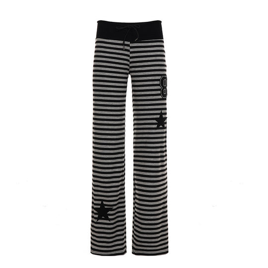 Damen Freizeithose mit gestreiftem Muster und praktischen Seitentaschen R&B