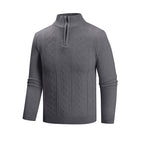 Herren modischer Strickpullover mit hohem Kragen und strukturiertem Design