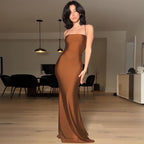 Damen Körperbetontes Abendkleid mit schmalen Spaghettiträgern und elegantem Schnitt R&B